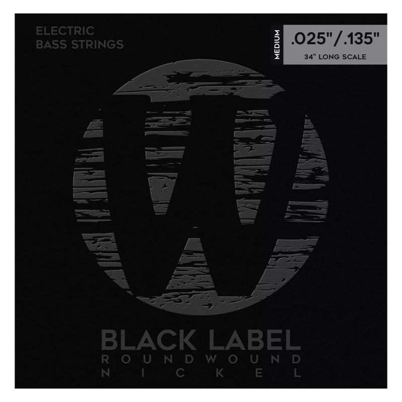 Набор струн WARWICK 41401 Black Label, Nickel-Plated, Medium 6-String (25-135)